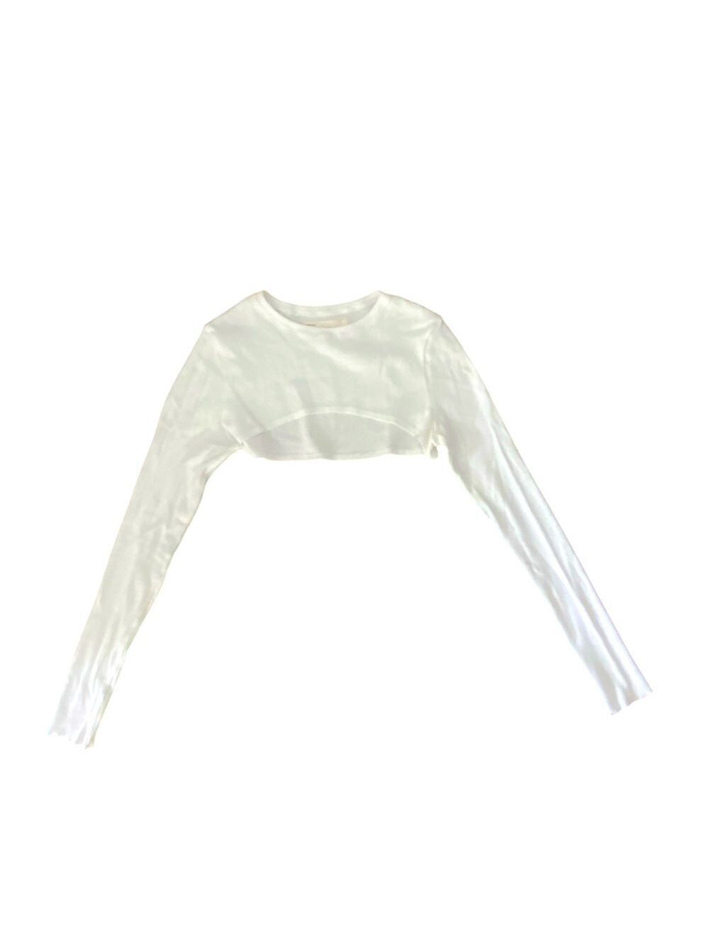 Oak and Fort White Long Sleeve Crop Top Size XS